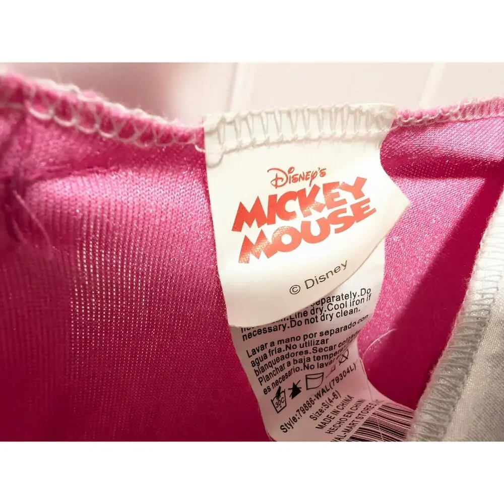 Disney Store Minnie Mouse Pink White Princess Dress Halloween Costume Size S 4-6 - Picture 11 of 11